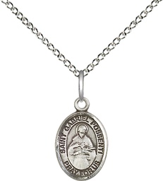 [9279SS/18SS] Sterling Silver Saint Gabriel Possenti Pendant on a 18 inch Sterling Silver Light Curb chain
