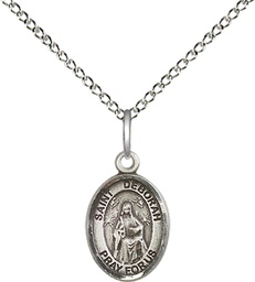 [9286SS/18SS] Sterling Silver Saint Deborah Pendant on a 18 inch Sterling Silver Light Curb chain