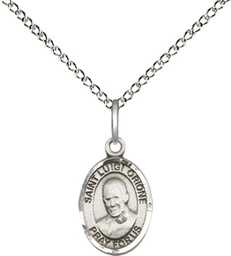 [9326SS/18SS] Sterling Silver Saint Luigi Orione Pendant on a 18 inch Sterling Silver Light Curb chain