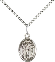 [9331SS/18SS] Sterling Silver Saint Matthias the Apostle Pendant on a 18 inch Sterling Silver Light Curb chain