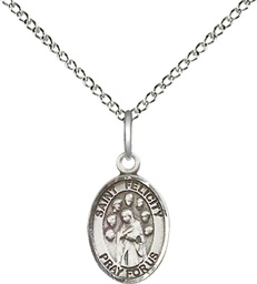 [9341SS/18SS] Sterling Silver Saint Felicity Pendant on a 18 inch Sterling Silver Light Curb chain