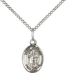 [9348SS/18SS] Sterling Silver Saint Joachim Pendant on a 18 inch Sterling Silver Light Curb chain