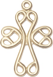 [5998GF] 14kt Gold Filled Scroll Cross Medal