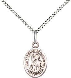 [9353SS/18SS] Sterling Silver Saint Adrian of Nicomedia Pendant on a 18 inch Sterling Silver Light Curb chain