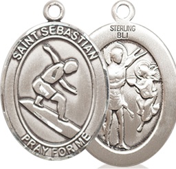 [8175SS] Sterling Silver Saint Sebastian Surfing Medal