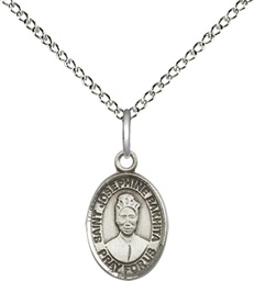 [9360SS/18SS] Sterling Silver Saint Josephine Bakhita Pendant on a 18 inch Sterling Silver Light Curb chain