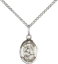 [9368SS/18SS] Sterling Silver Saint Vitus Pendant on a 18 inch Sterling Silver Light Curb chain