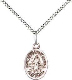 [9387SS/18SS] Sterling Silver Saint Bernadine of Sienna Pendant on a 18 inch Sterling Silver Light Curb chain