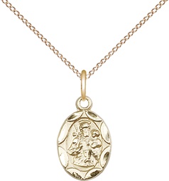 [0301KGF/18GF] 14kt Gold Filled Saint Joseph Pendant on a 18 inch Gold Filled Light Curb chain