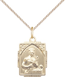 [0804GGF/18GF] 14kt Gold Filled Saint Gerard Pendant on a 18 inch Gold Filled Light Curb chain