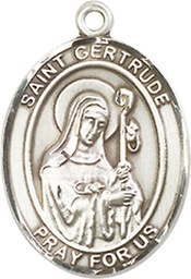 [8219SS] Sterling Silver Saint Gertrude of Nivelles Medal