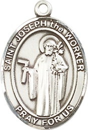 [8220SSY] Sterling Silver Saint Joseph the Worker Medal