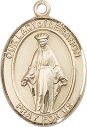 [8229GF] 14kt Gold Filled Our Lady of Lebanon Medal