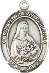 [8247SS] Sterling Silver Our Lady of the Railroad Medal