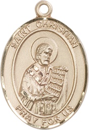 [8257GF] 14kt Gold Filled Saint Christian Demosthenes Medal