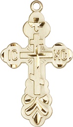 [0260KT] 14kt Gold Cross Medal