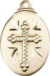 [0599YKT] 14kt Gold Cross Medal