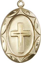 [0801YKT] 14kt Gold Cross Medal