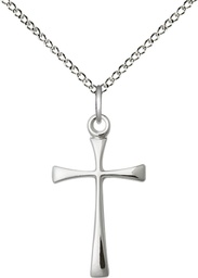 [1870SS/18SS] Sterling Silver Maltese Cross Pendant on a 18 inch Sterling Silver Light Curb chain
