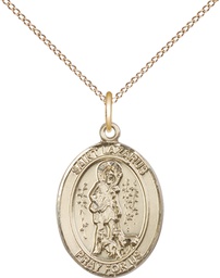 [8066GF/18GF] 14kt Gold Filled Saint Lazarus Pendant on a 18 inch Gold Filled Light Curb chain