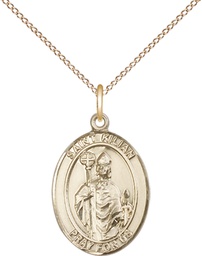 [8067GF/18GF] 14kt Gold Filled Saint Kilian Pendant on a 18 inch Gold Filled Light Curb chain