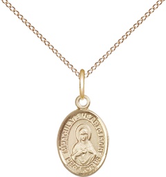 [9337GF/18GF] 14kt Gold Filled Immaculate Heart of Mary Pendant on a 18 inch Gold Filled Light Curb chain