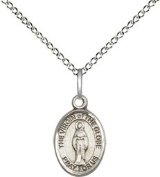 [9345SS/18SS] Sterling Silver Virgin of the Globe Pendant on a 18 inch Sterling Silver Light Curb chain