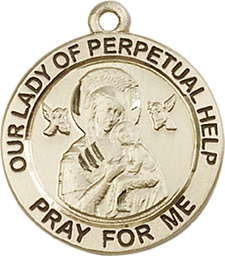 [4062KT] 14kt Gold Our Lady of Perpetual Help Medal