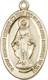 [4123MKT] 14kt Gold Miraculous Medal