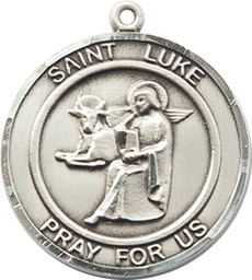 [7068RDSS] Sterling Silver Saint Luke the Apostle Medal