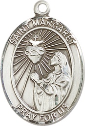 [7072SS] Sterling Silver Saint Margaret Mary Alacoque Medal