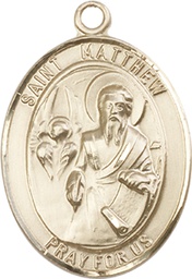 [7074GF] 14kt Gold Filled Saint Matthew the Apostle Medal