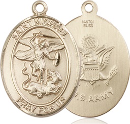 [7076GF2] 14kt Gold Filled Saint Michael Army Medal