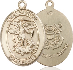 [7076GF3] 14kt Gold Filled Saint Michael Coast Guard Medal