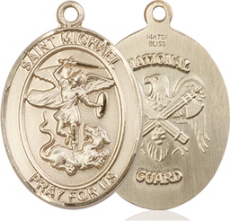[7076GF5] 14kt Gold Filled Saint Michael National Guard Medal