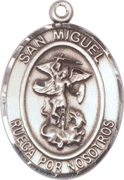 [7076SPSS] Sterling Silver San Miguel Arcangel Medal