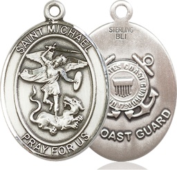 [7076SS3] Sterling Silver Saint Michael Coast Guard Medal