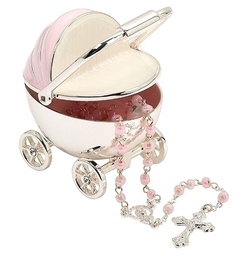 [RO-19006] 2.75"H Pink Carriage Keepsake