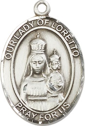 [7082SS] Sterling Silver Our Lady of Loretto Medal