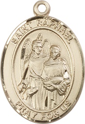 [7092GF] 14kt Gold Filled Saint Raphael the Archangel Medal