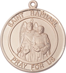 [7092RDGF] 14kt Gold Filled Saint Raphael the Archangel Medal
