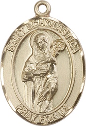 [7099GF] 14kt Gold Filled Saint Scholastica Medal