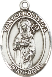 [7099SS] Sterling Silver Saint Scholastica Medal