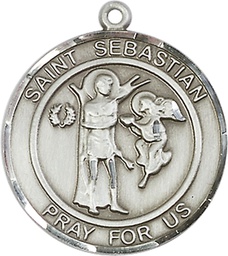 [7100RDSS] Sterling Silver Saint Sebastian Medal