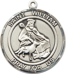 [7114RDSS] Sterling Silver Saint William of Rochester Medal