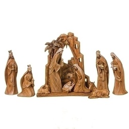 [RO-31378] Carved Nativity 12" - Christmas