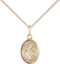 [9219GF/18GF] 14kt Gold Filled Saint Gertrude of Nivelles Pendant on a 18 inch Gold Filled Light Curb chain