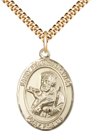 [7037GF/24G] 14kt Gold Filled Saint Francis Xavier Pendant on a 24 inch Gold Plate Heavy Curb chain