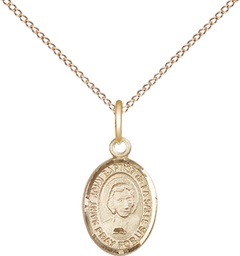 [9262GF/18GF] 14kt Gold Filled Saint John Baptist de la Salle Pendant on a 18 inch Gold Filled Light Curb chain
