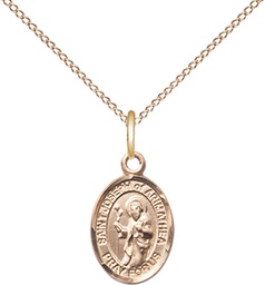 [9300GF/18GF] 14kt Gold Filled Saint Joseph of Arimathea Pendant on a 18 inch Gold Filled Light Curb chain
